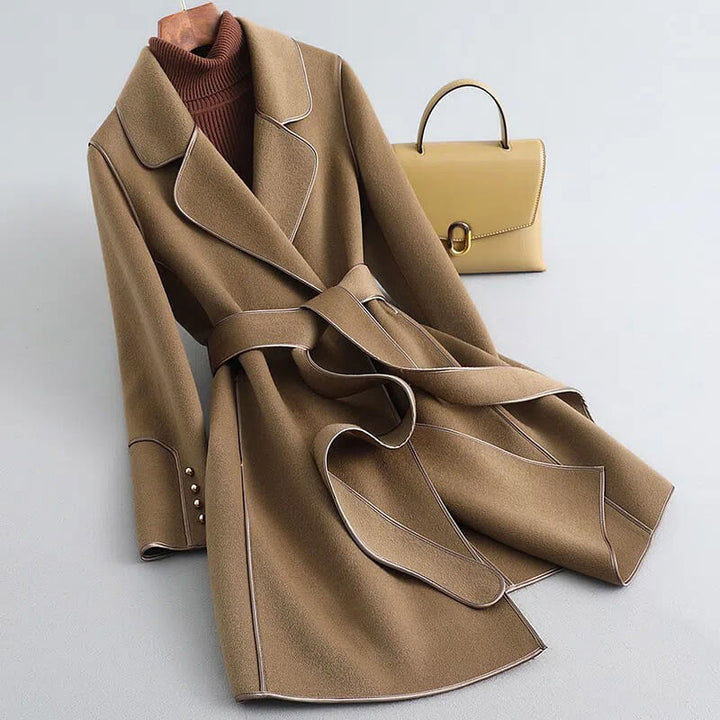 Araeen | Women's Wool Trench Coat Everyday Wear - Mint Green