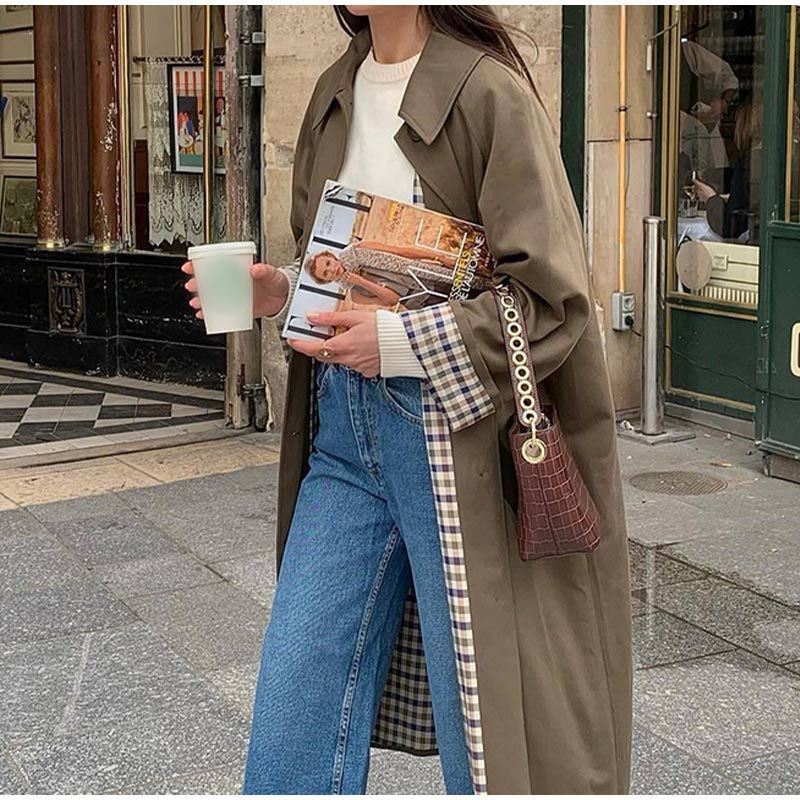 Belaine | Long Sleeve Double-Breasted Trench Coat