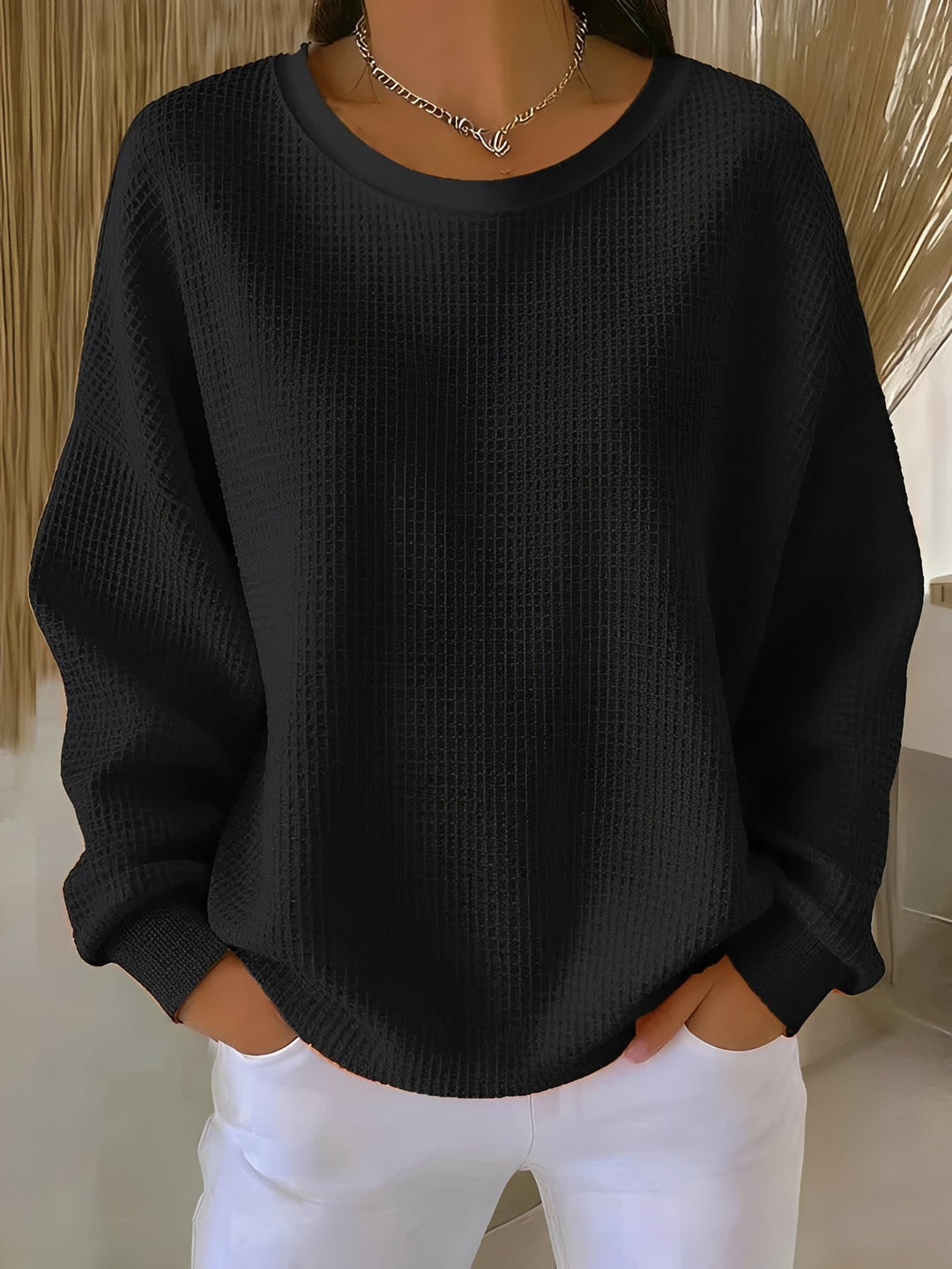 Bellyn | Women's Knit CLASSIC COZY SWEATER — Black