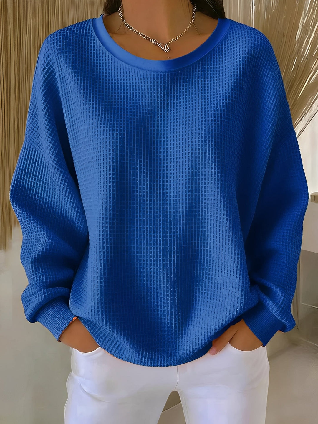 Bellyn | Women's Knit CLASSIC COZY SWEATER — Blue