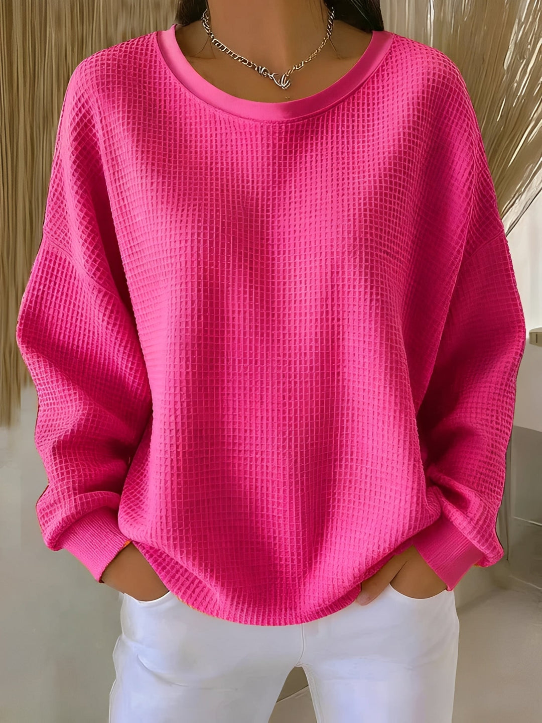 Bellyn | Women's Knit CLASSIC COZY SWEATER — Fuchsia
