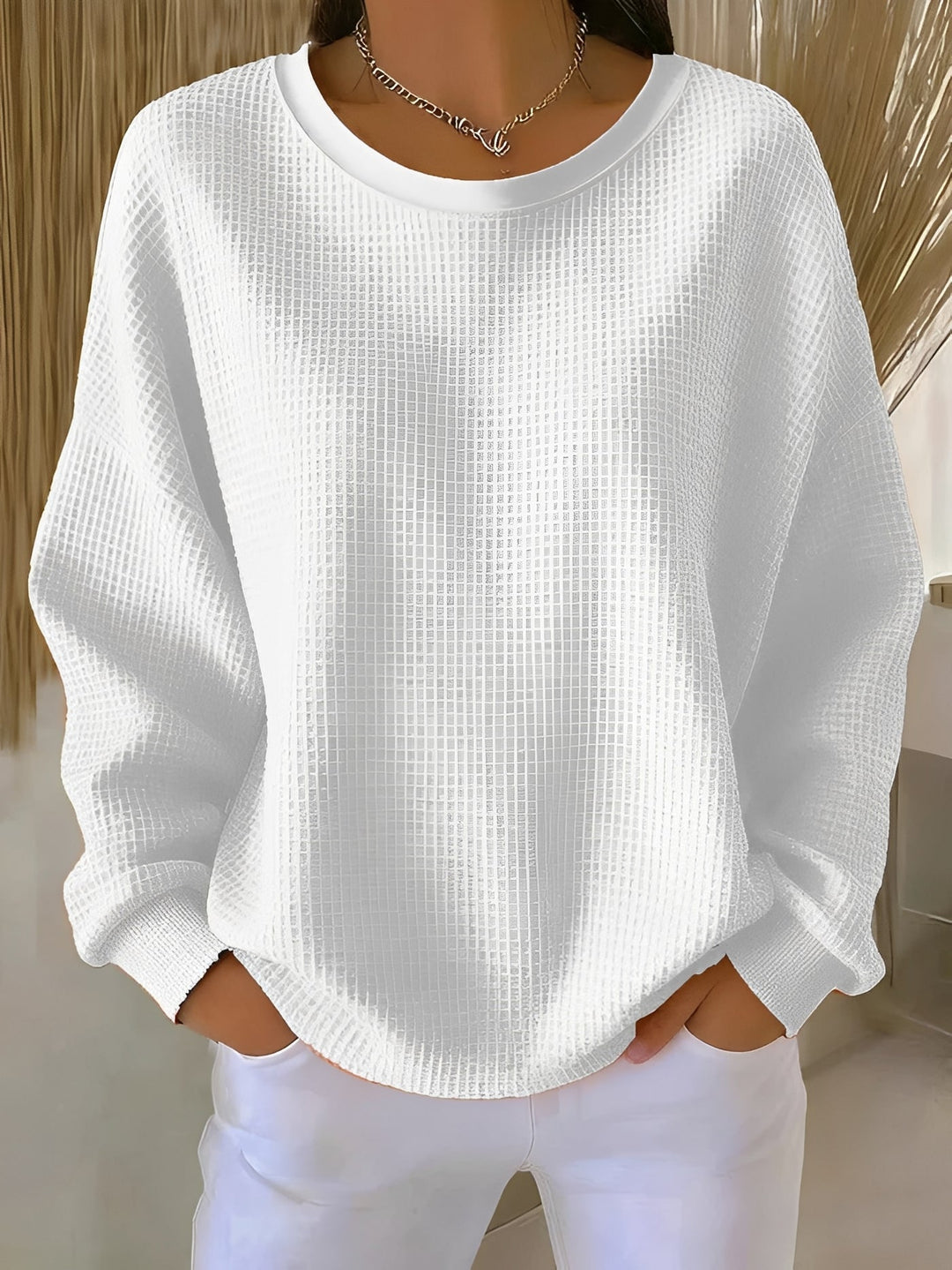 Bellyn | Women's Knit CLASSIC COZY SWEATER — White