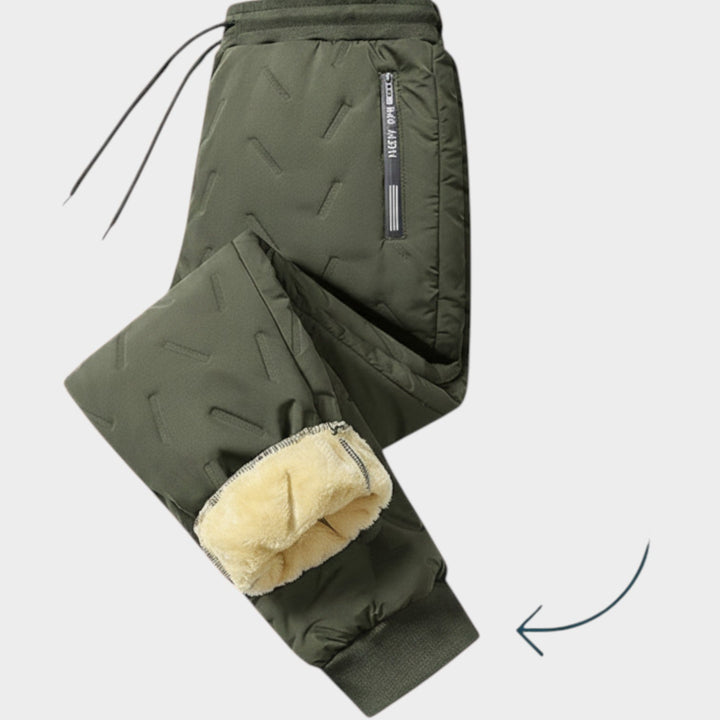Bexleyaria | Women's Wide-Leg Fleece Pants Warm Lined Casual Fit — Army Green