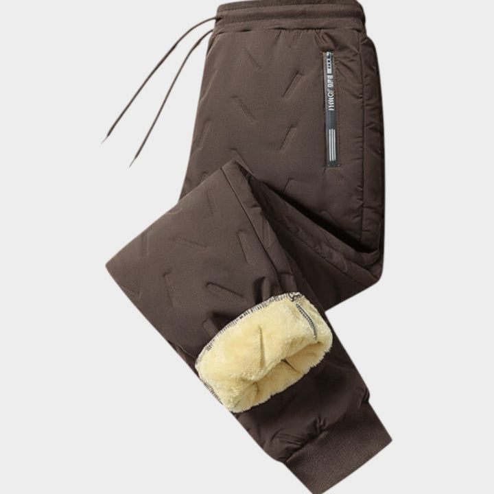 Bexleyaria | Women's Wide-Leg Fleece Pants Warm Lined Casual Fit — Brown