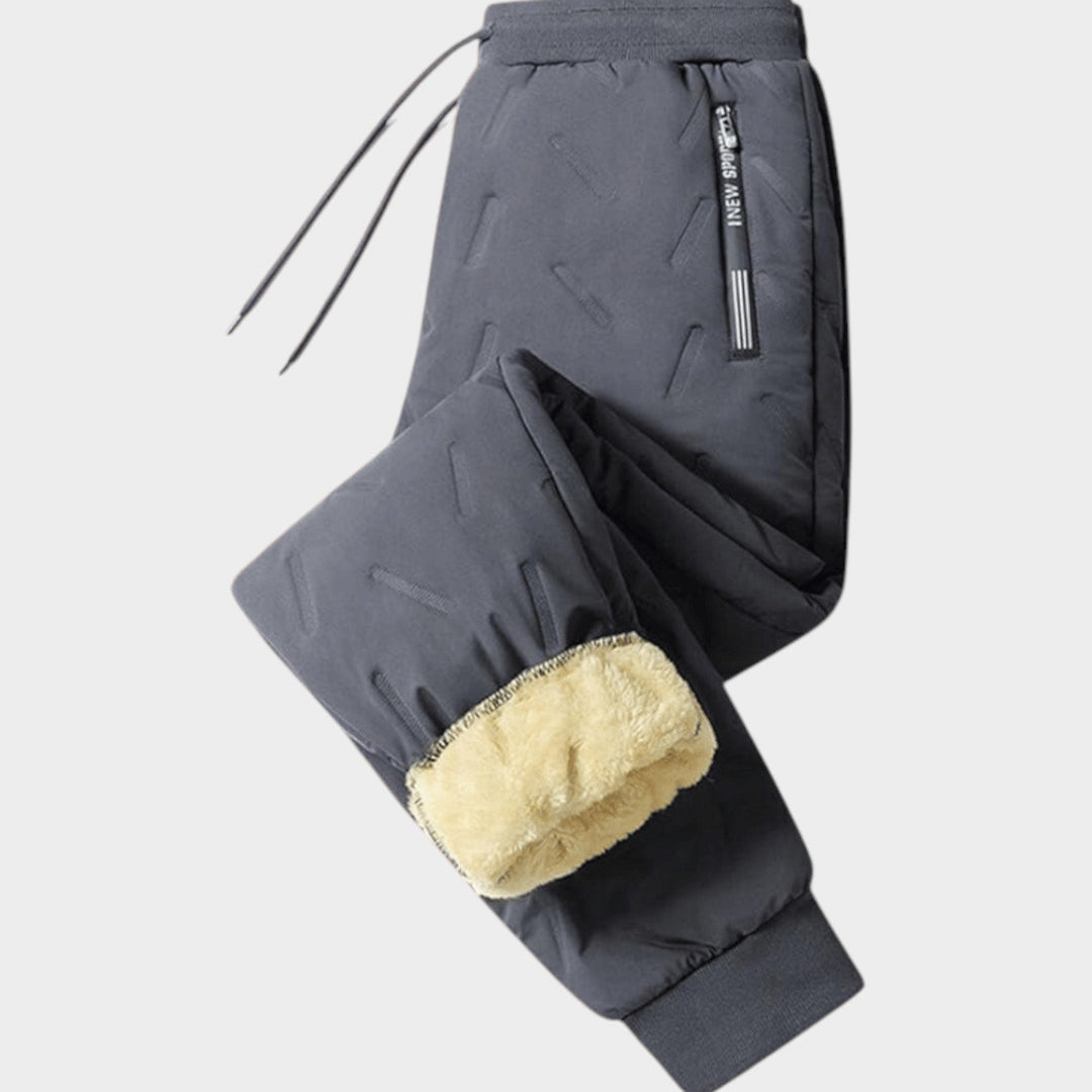 Bexleyaria | Women's Wide-Leg Fleece Pants Warm Lined Casual Fit — Gray