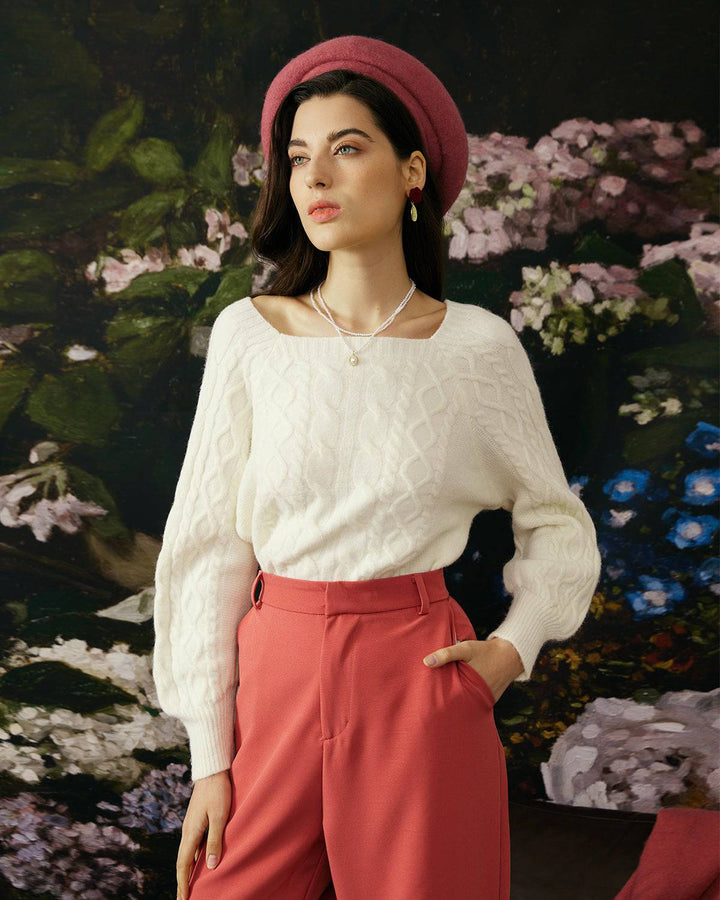 Bexleyella | Women's Cable Knit Crew Neck Sweater