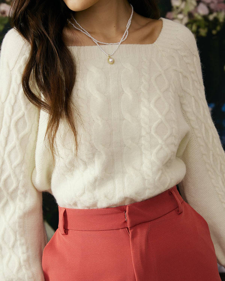 Bexleyella | Women's Cable Knit Crew Neck Sweater