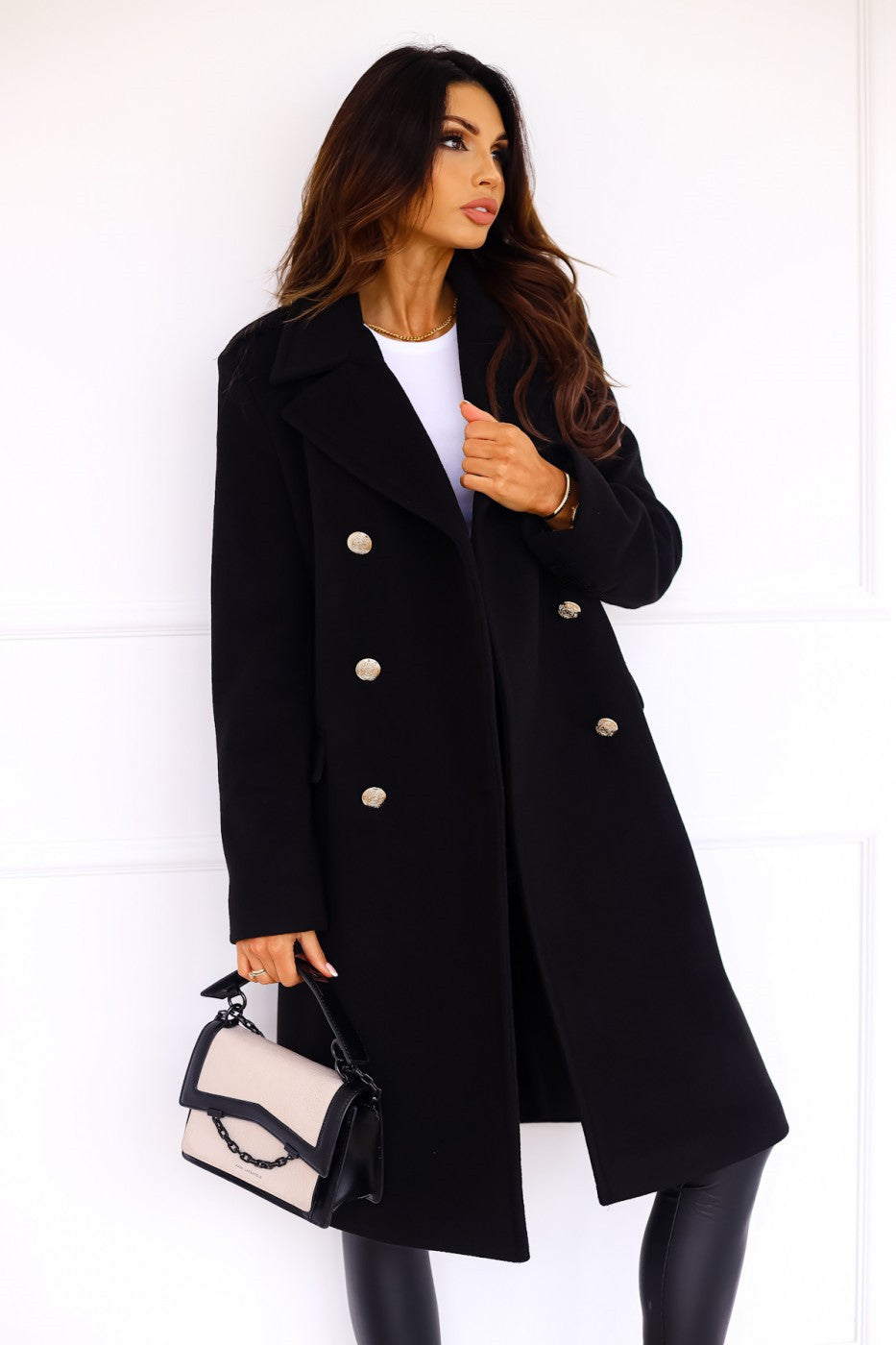 Bexleysia | Casual Stretch Double-Breasted Long Coat For Tops