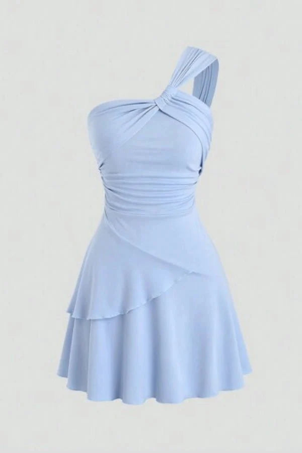 Bianca | One-Shoulder Layered Homecoming Mini Dress