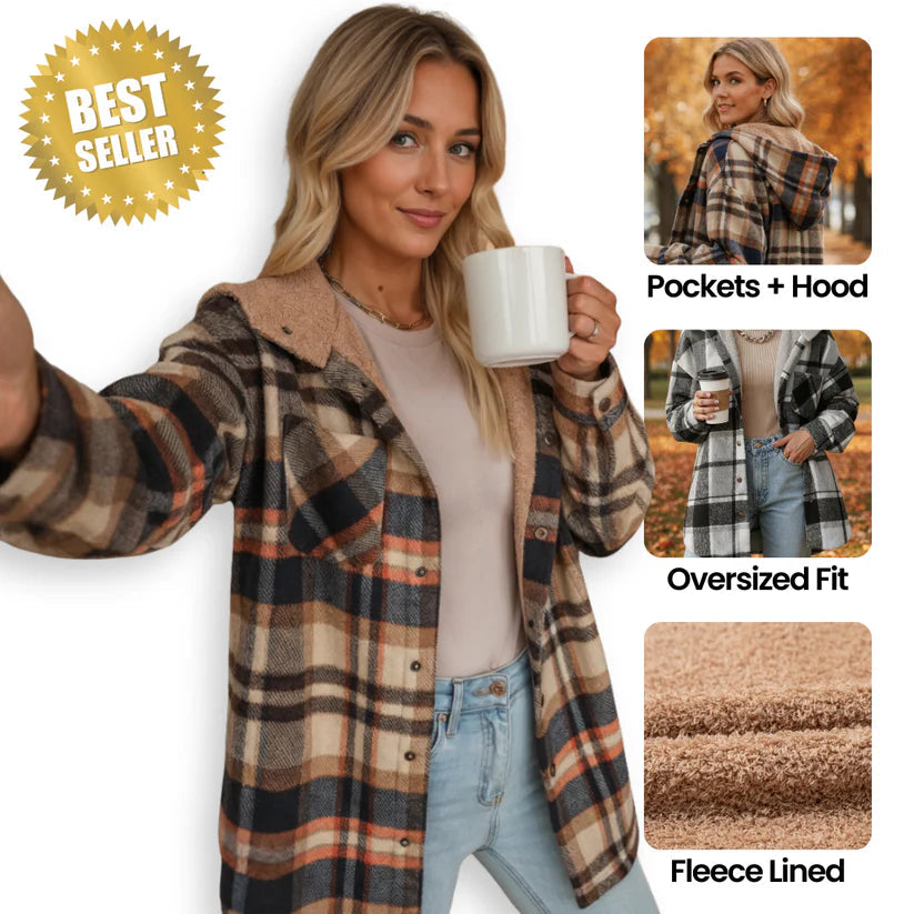 Brieine | Women's Teddy Bear Cozy Flannel Jacket — 1