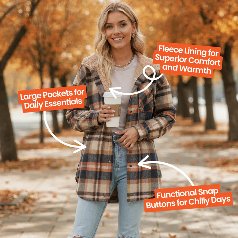 Brieine | Women's Teddy Bear Cozy Flannel Jacket — 2
