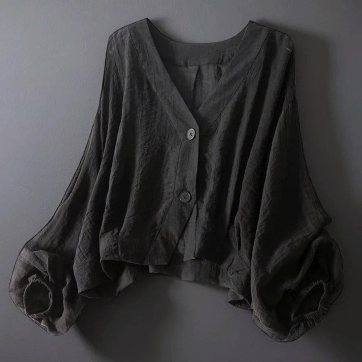 Brilyn | Women's Knit Lightweight V Neck Cropped Button Cardigan