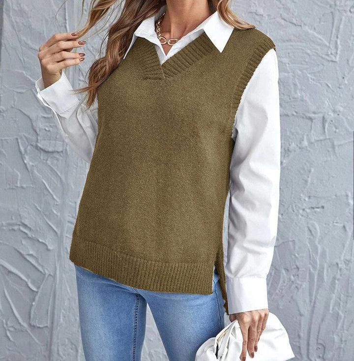 Brimora | V-Neck Sleeveless Knit Sweater