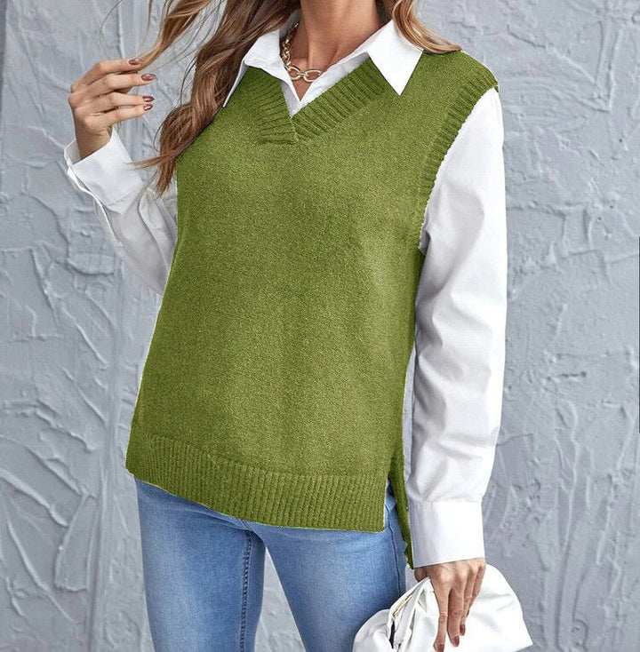 Brimora | V-Neck Sleeveless Knit Sweater