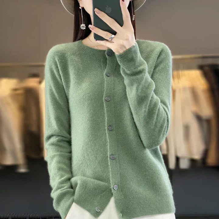 Bronwyn | Women's Cozy Button Front Knit Sweaters — Green