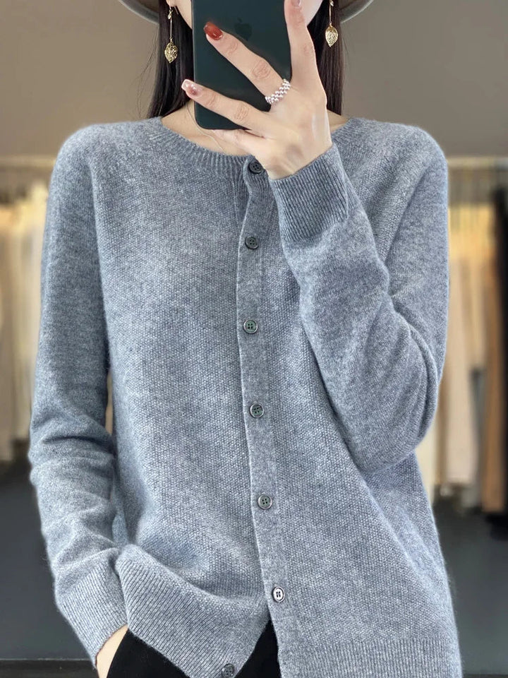 Bronwyn | Women's Cozy Button Front Knit Sweaters — Grey
