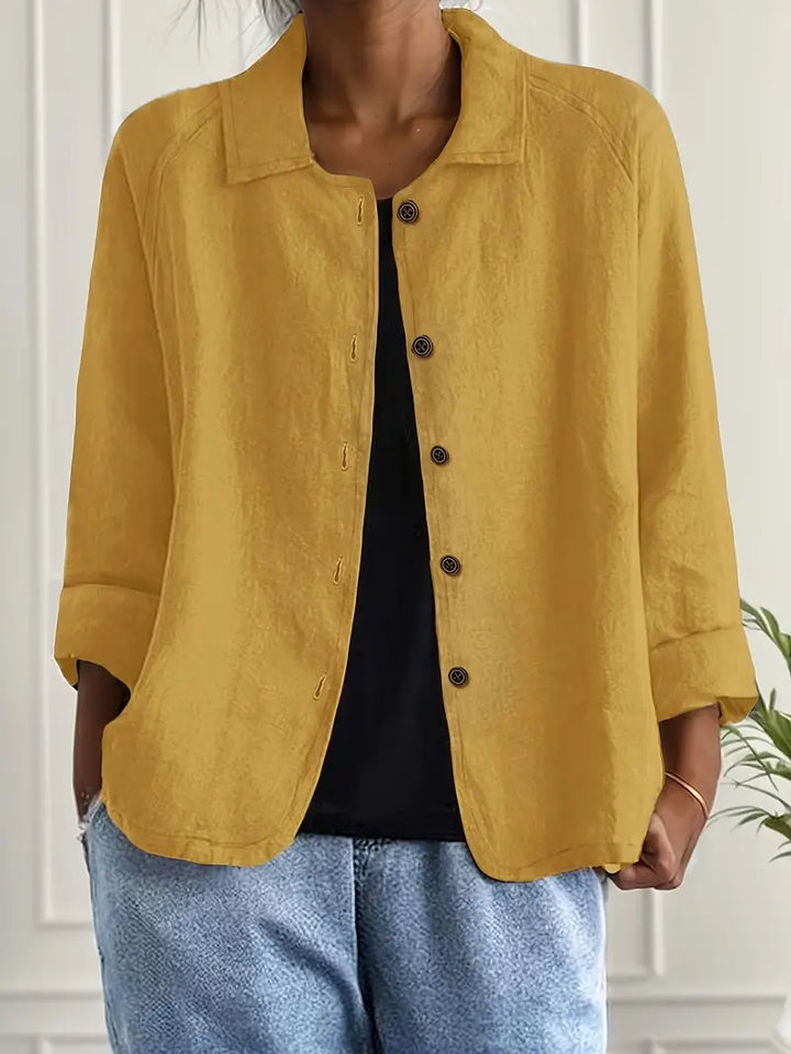 Woman in a lightweight top designed for casual daily wear.