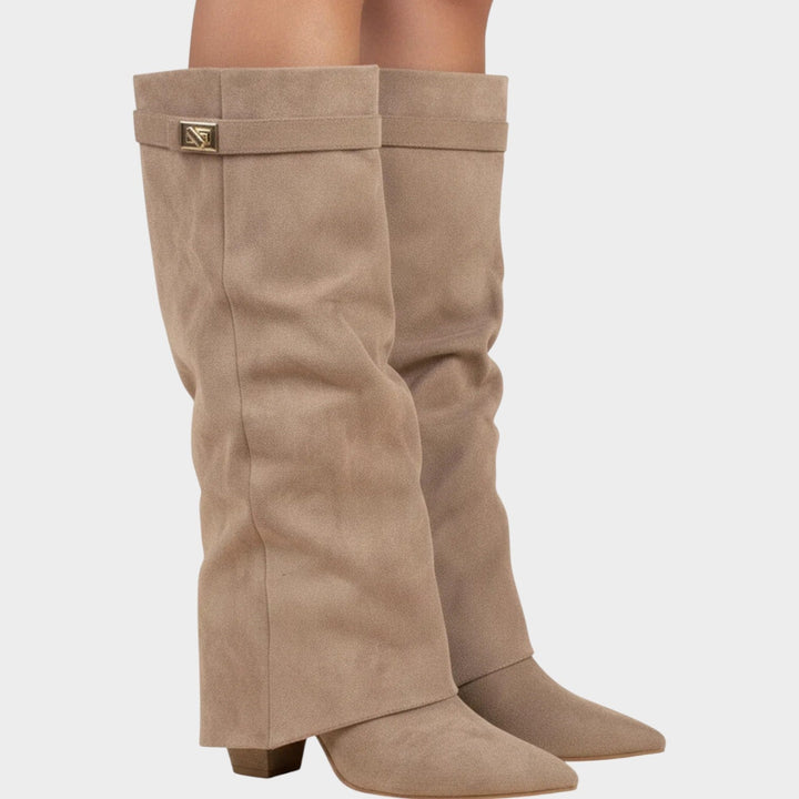 Caeella | Women's Knee High Boots Casual Suede Slouch Low Heel — 1