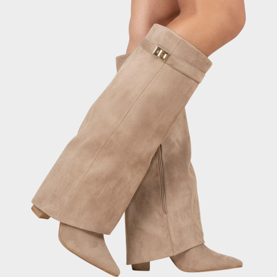 Caeella | Women's Knee High Boots Casual Suede Slouch Low Heel — 2