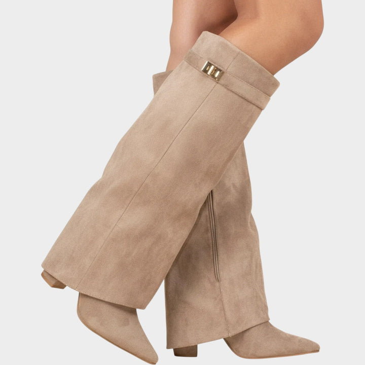 Caeella | Women's Knee High Boots Casual Suede Slouch Low Heel — 2