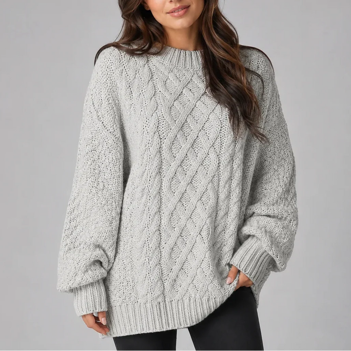 Caelienne | Oversized Cable Knit Mini Jumper Dress