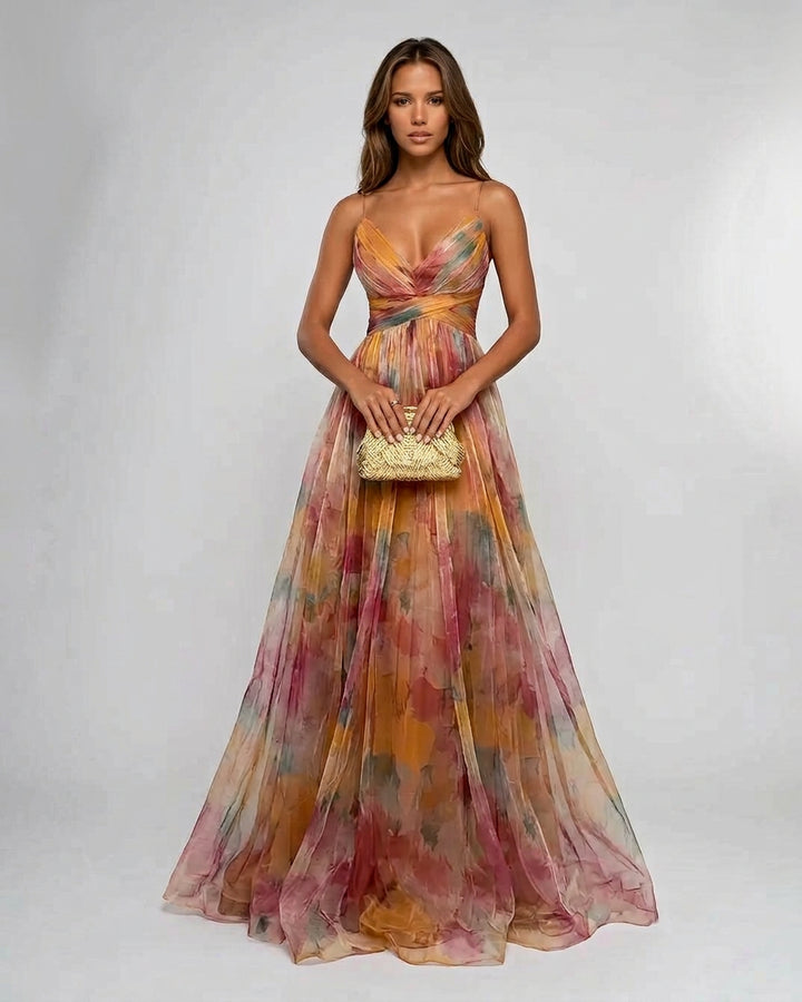 Caelise | Pleated Floral Wedding Guest Dress