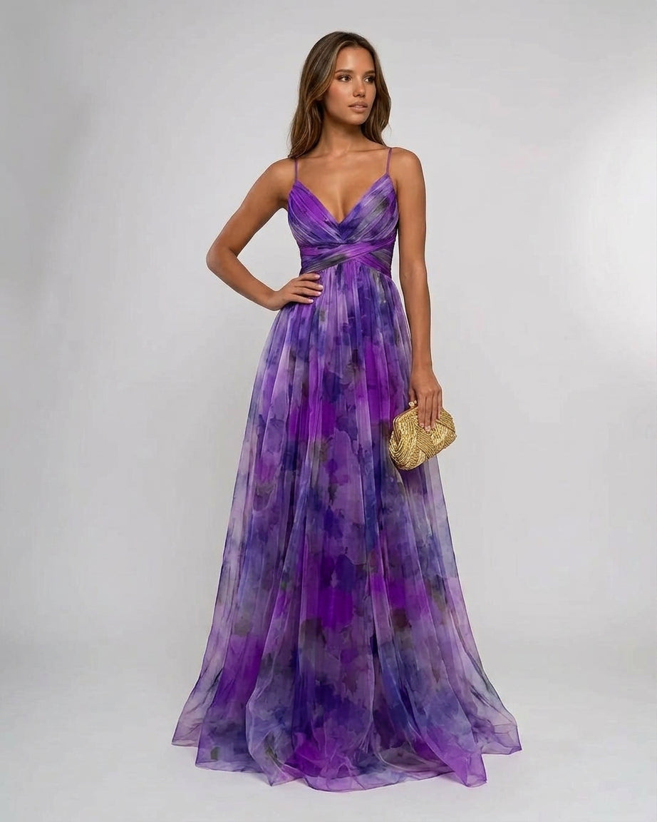Caelise | Pleated Floral Wedding Guest Dress