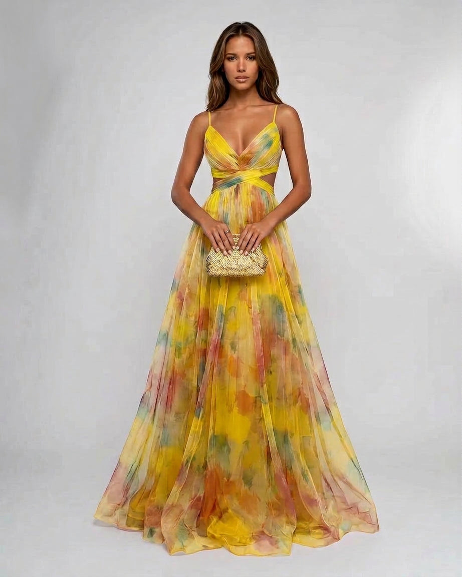 Caelise | Pleated Floral Wedding Guest Dress