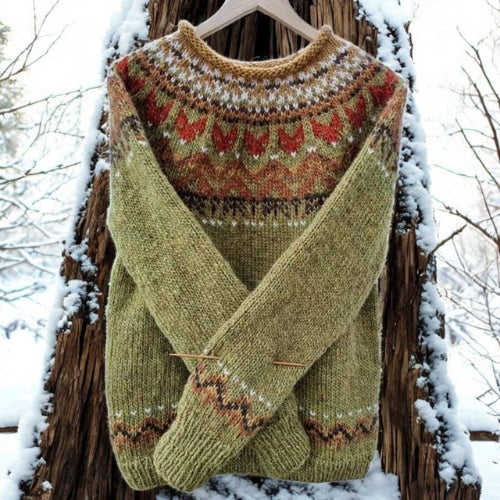 Caewen | Women's Knit Cozy Isla – Warm sweater with a classic woven pattern — 1