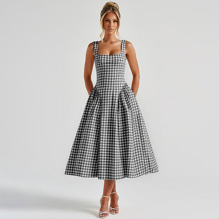 Celienne | Checkered Wedding Guest Dress