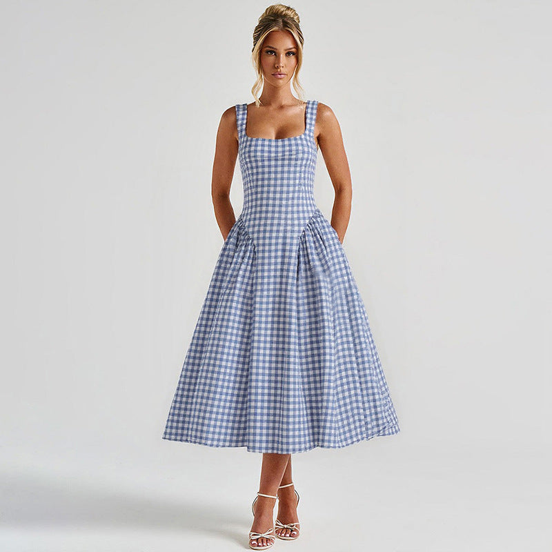 Celienne | Checkered Wedding Guest Dress