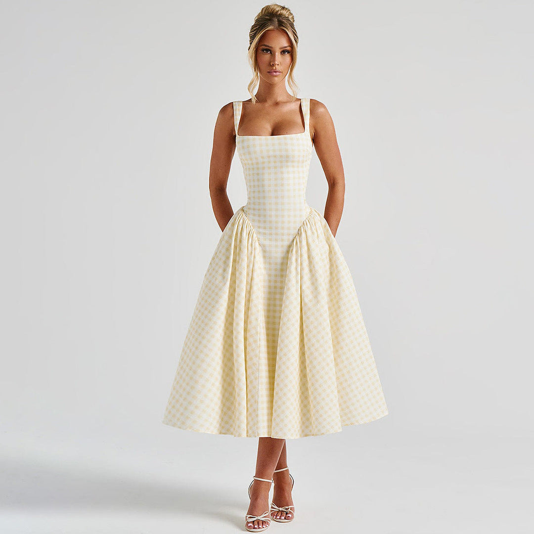 Celienne | Checkered Wedding Guest Dress