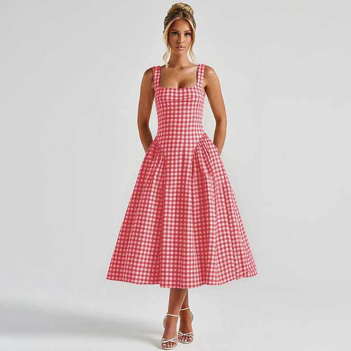 Celienne | Checkered Wedding Guest Dress