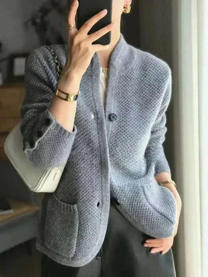 Ciraaine | Women's Cozy Cashmere Wool Button-Front Knit Cardigan — 2