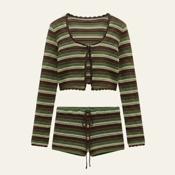 Claudia | Women's Matching The Amalfi Ribbed Knit Two-Piece Set — 1