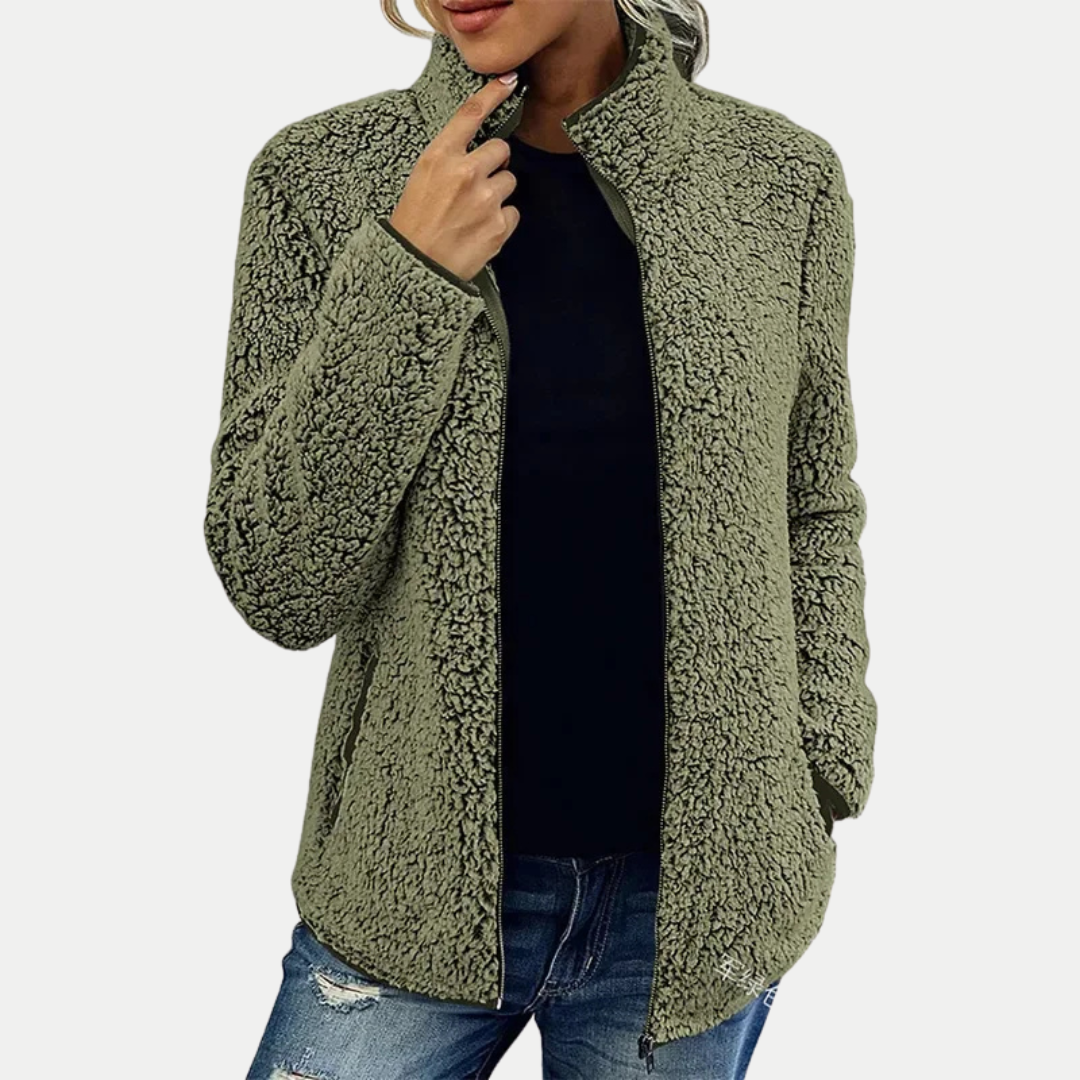 Clementina | Women's Lightweight Casual Textured Surface Pattern Jackets — Green