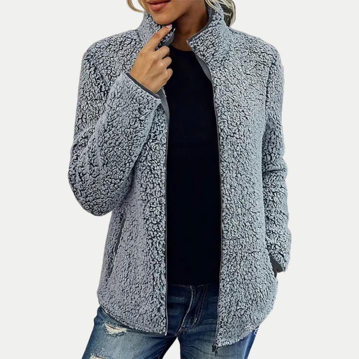 Clementina | Women's Lightweight Casual Textured Surface Pattern Jackets — Grey