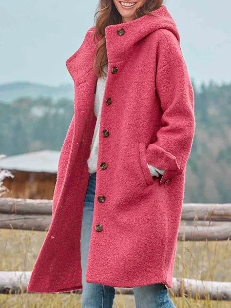 Coraanthe | Women's Casual Stretch Classic Cozy Coat Tops — Pink