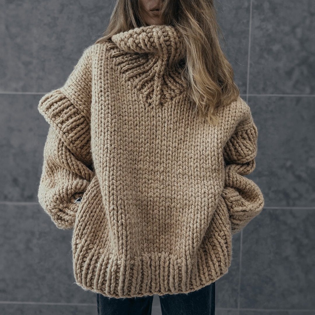Coradora | Women's Knit Oversized Turtleneck Sweater