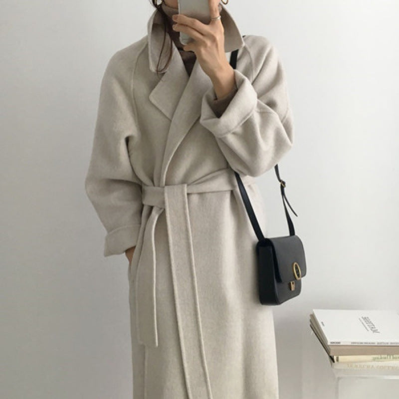Ondimiara | Women's Casual Stretch Wrap Coat, Belted Coat Tops — 1