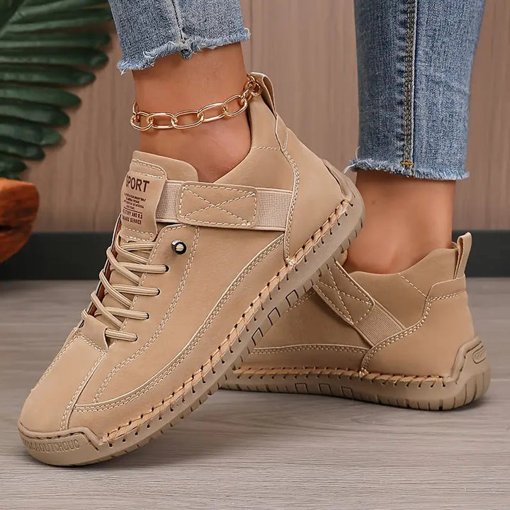Cordelia | Women's Comfortable Casual Comfort-Support Sneakers — Beige