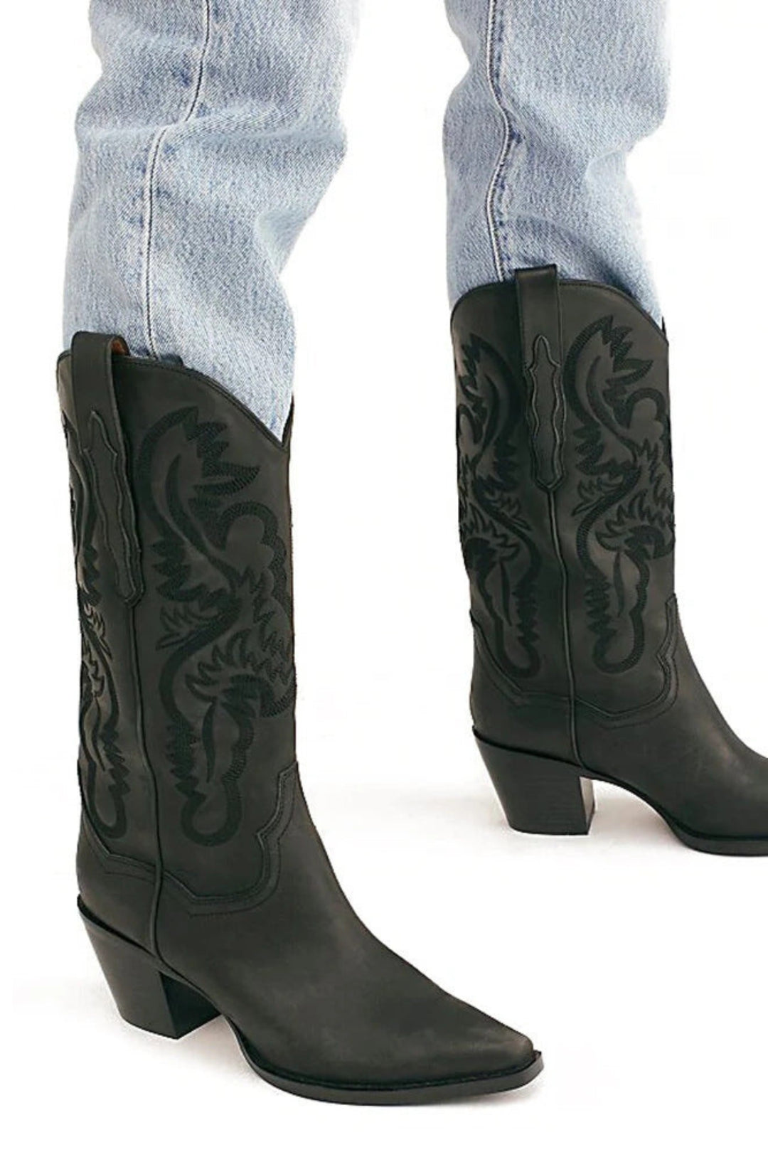 Delthbelle | Pointed Toe Embroidered Western Boots