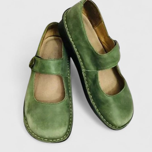 Refined comfort shoes on a plain background.