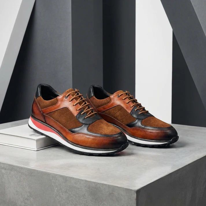 Elolia | Women's Casual Comfortable And Premium leather sneakers — Cognac