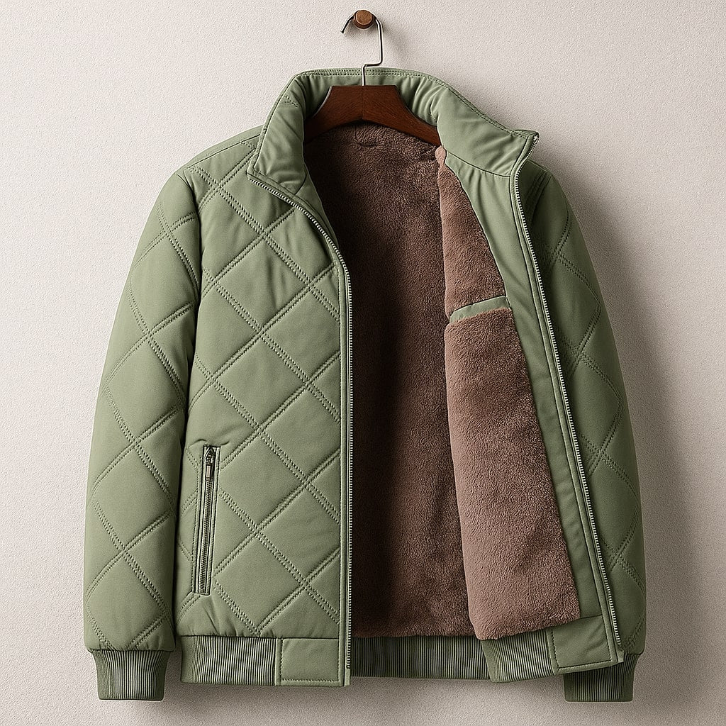 Eloreth | Women's Stand Collar Quilted Bomber Jacket
