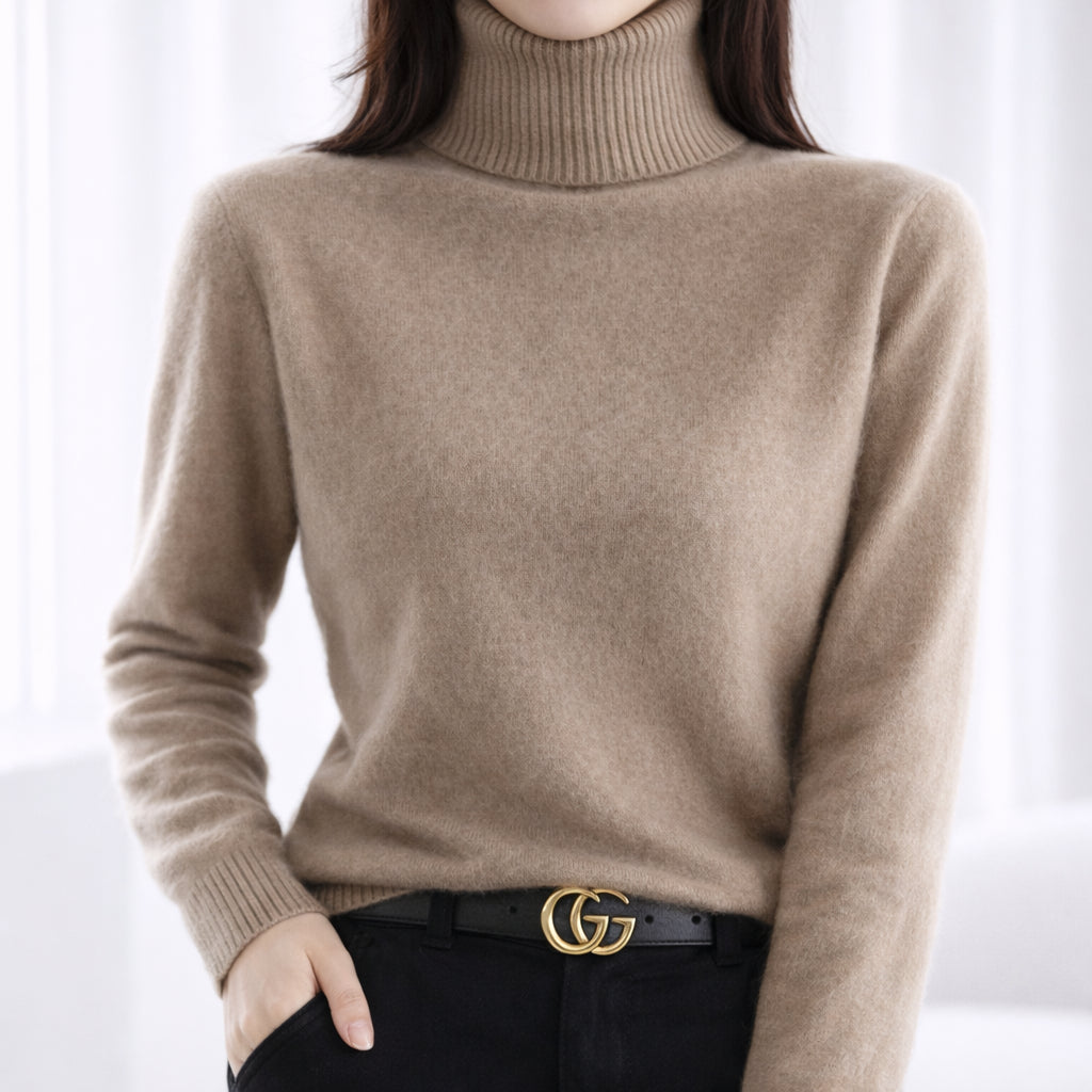 Elowanne | Women's Cozy Ribbed Turtleneck Sweater — 1