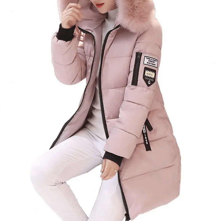 Elowora | Mid-Length Windproof Hooded Quilted Puffer Jacket