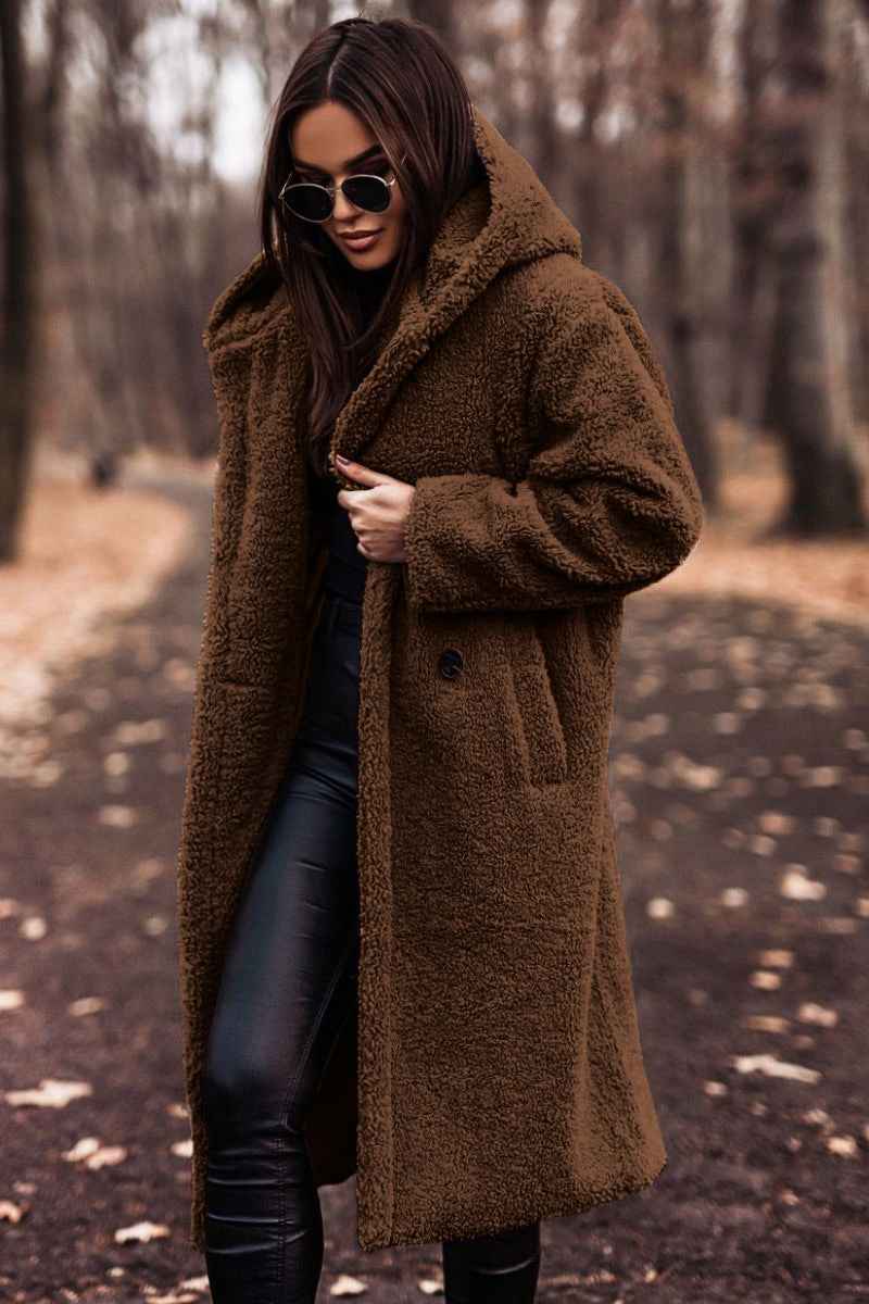 Esmeanne | Oversized Hooded Longline Teddy Coat