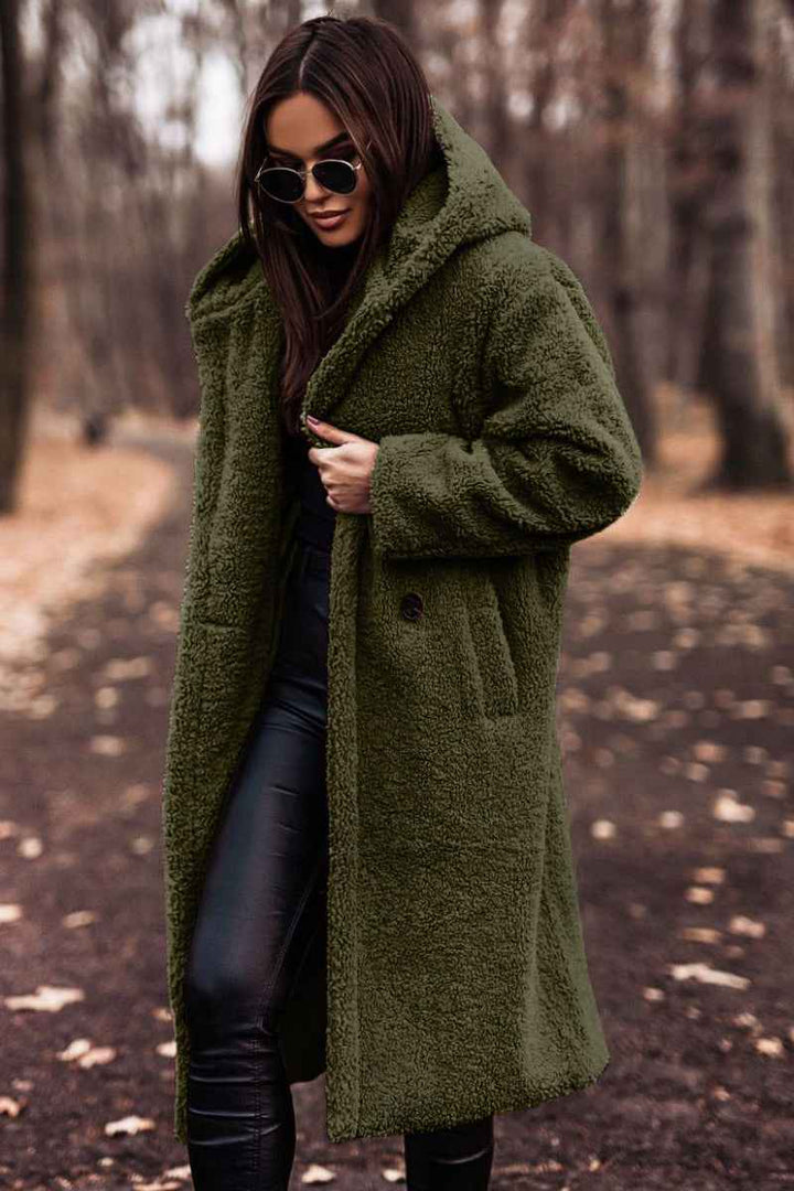 Esmeanne | Oversized Hooded Longline Teddy Coat