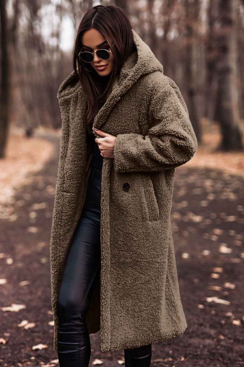 Esmeanne | Oversized Hooded Longline Teddy Coat